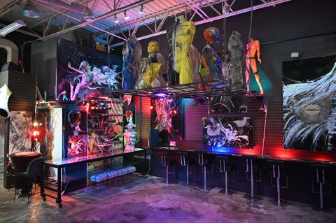 Detail shot of textured paint on the 16x20 canvas